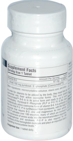 補充劑，輔酶b維生素 - Source Naturals, Coenzymated B-6, 100 mg, 60 Tablets