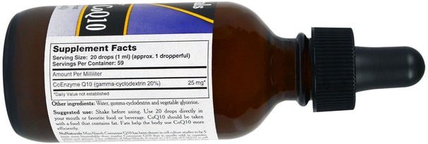 補充劑，輔酶q10，輔酶q10液，健康 - NuNaturals, Max Absorb CoQ10, 2 fl oz (59 ml)