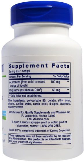 補充劑，輔酶q10，coq10 050毫克 - Life Extension, Super Absorbable CoQ10, 50 mg, 60 Softgels