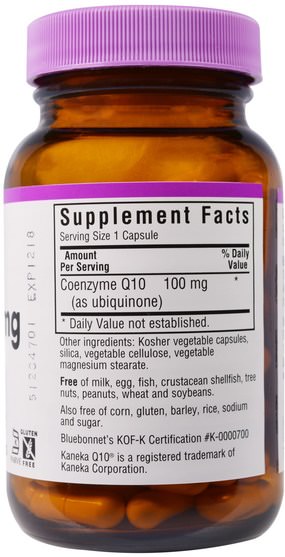 補充劑，輔酶q10，coq10 - Bluebonnet Nutrition, CoQ10, 100 mg, 90 Veggie Caps