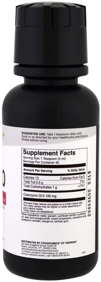 補充劑，輔酶q10 - FoodScience, Ultra CoQ10, 7.61 oz (225 ml)