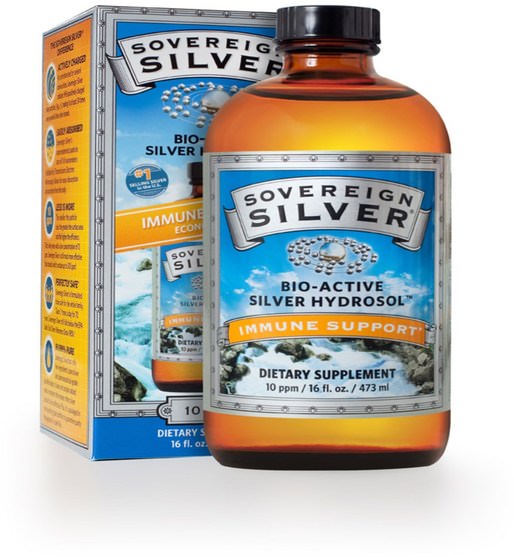 補充劑，膠體銀，礦物質，液體礦物質，銀水溶膠 - Sovereign Silver, Colloidal Bio-Active Silver Hydrosol, 10 PPM, 16 fl oz (473 ml)