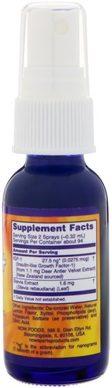 補充劑，鹿鹿茸，igf（胰島素樣生長因子） - Now Foods, Sports, IGF-1+ Liposomal Spray, 1 fl oz (30 ml)