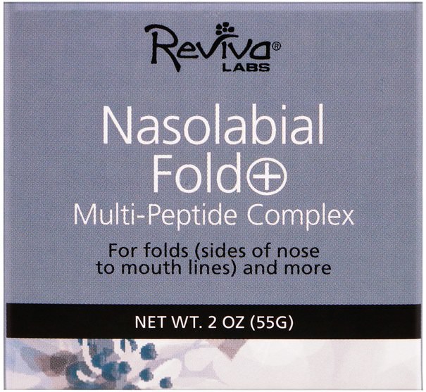補品，dmae，面部護理，面霜，乳液 - Reviva Labs, Nasolabial Fold+ Multi-Peptide Complex, 2 oz (55 g)