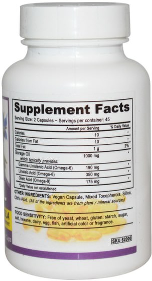 補充劑，efa omega 3 6 9（epa dha），琉璃苣油 - Deva, Vegan, Borage Oil, 90 Vegan Caps