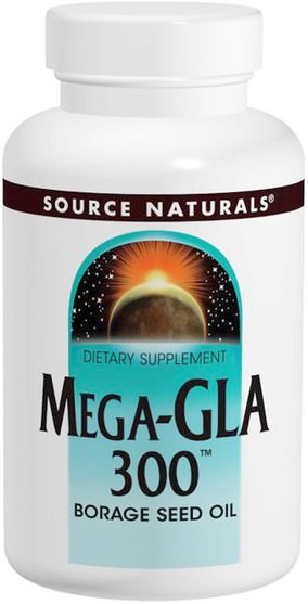補充劑，efa omega 3 6 9（epa dha），琉璃苣油 - Source Naturals, Mega-GLA 300, 120 Softgels