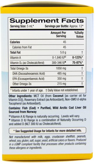 補充劑，efa omega 3 6 9（epa dha），dha，cgn dha，cgn媽媽和寶寶 - California Gold Nutrition, CGN, Babys DHA, 1050 mg, Omega-3s with Vitamin D3, 2 fl oz (59 ml)