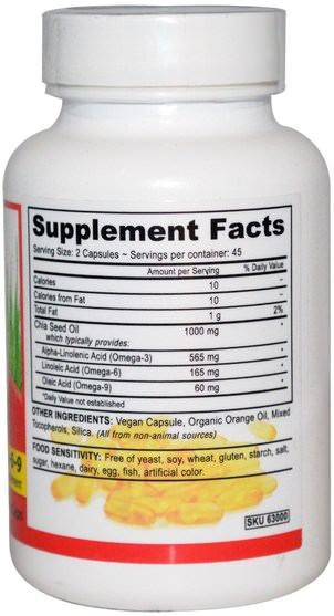 補充劑，efa omega 3 6 9（epa dha），奇異子，奇異子提取物 - Deva, Vegan, Chia Seed Oil, Omega 3-6-9, 90 Vegan Caps
