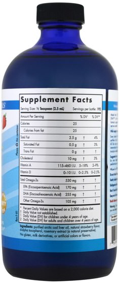 補充劑，efa omega 3 6 9（epa dha），dha，兒童健康，補充兒童 - Nordic Naturals, Childrens DHA, Strawberry, 16 fl oz (473 ml)