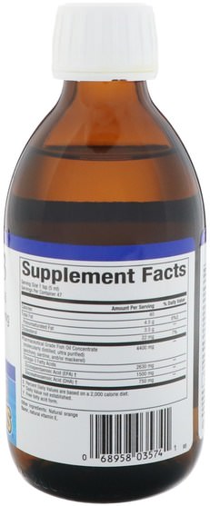 補充劑，efa omega 3 6 9（epa dha），dha，epa - Natural Factors, Rx Omega-3, Natural Orange Flavor, 8 fl oz (237 ml)