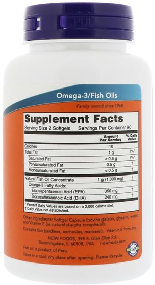 補充劑，efa omega 3 6 9（epa dha），dha，epa - Now Foods, Omega-3 Mini Gels, 180 Softgels