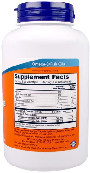 補充劑，efa omega 3 6 9（epa dha），epa - Now Foods, Super Omega EPA, Molecularly Distilled, 120 Softgels