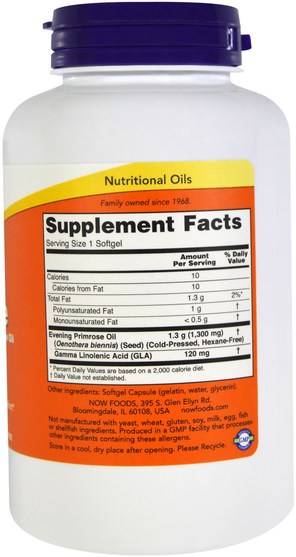 補充劑，efa omega 3 6 9（epa dha），月見草油，月見草油軟膠囊 - Now Foods, Super Primrose, Evening Primrose Oil, 1300 mg, 120 Softgels
