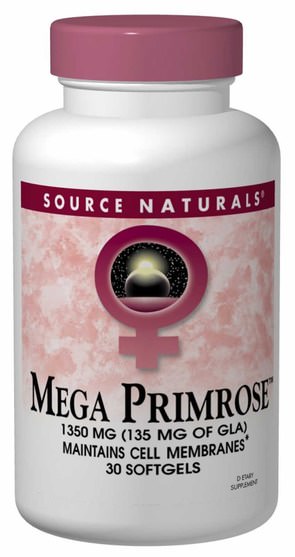 補充劑，efa omega 3 6 9（epa dha），月見草油，月見草油軟膠囊 - Source Naturals, Mega Primrose, 60 Softgels
