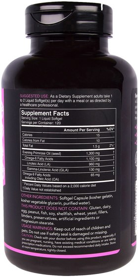 補充劑，efa omega 3 6 9（epa dha），月見草油，月見草油軟膠囊 - Sports Research, Evening Primrose, 1300 mg, 120 Softgels