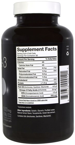 補充劑，efa omega 3 6 9（epa dha），魚油，魚油軟膠囊，ascenta nutrasea - Ascenta, NutraSea hp, Omega-3, Extra Strength EPA, Lemon Flavor, 120 Softgels
