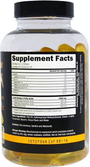 補充劑，efa omega 3 6 9（epa dha），魚油，魚油軟膠囊 - Controlled Labs, Orange OxiMega Fish Oil, Citrus Flavor, 120 Softgels