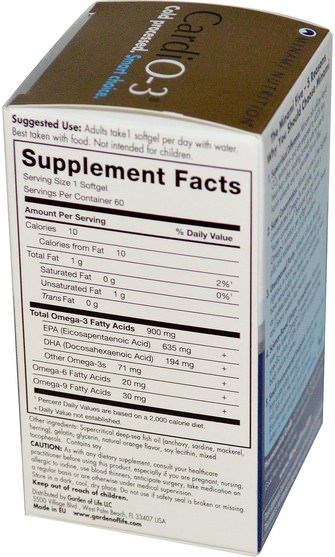 補充劑，efa omega 3 6 9（epa dha），魚油，魚油軟膠囊，健康，心臟支持 - Minami Nutrition, CardiO-3, Once Daily Support Formula, Orange Flavor, 60 Softgels