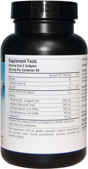 補充劑，efa omega 3 6 9（epa dha），魚油，磷蝦油 - Source Naturals, Arctic Pure, Krill Oil, 500 mg, 120 Softgels