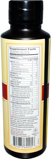 補充劑，efa omega 3 6 9（epa dha），魚油液體 - Barleans, Omega Kids Swirl, Fish Oil, Lemonade, 8 oz (227 g)
