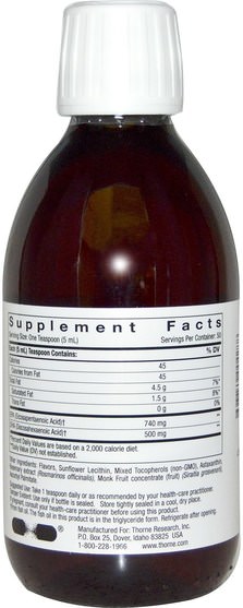 補充劑，efa omega 3 6 9（epa dha），魚油液體 - Thorne Research, Omega Superb, Lemon Berry, 8.45 fl oz (250 ml)