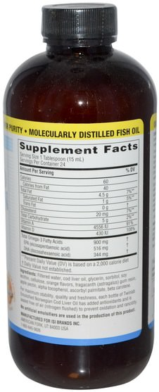 補充劑，efa omega 3 6 9（epa dha），魚油，魚油液體 - Twinlab, Emulsified Norwegian Cod Liver Oil, Orange, 12 fl oz (355 ml)