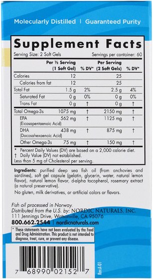 補充劑，efa omega 3 6 9（epa dha），魚油 - Nordic Naturals, Ultimate Omega 2X, 2150 mg, 120 Soft Gels