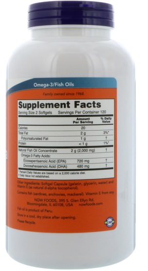 補充劑，efa omega 3 6 9（epa dha），魚油，魚油軟膠囊 - Now Foods, Super Omega EPA, Molecularly Distilled, 240 Softgels