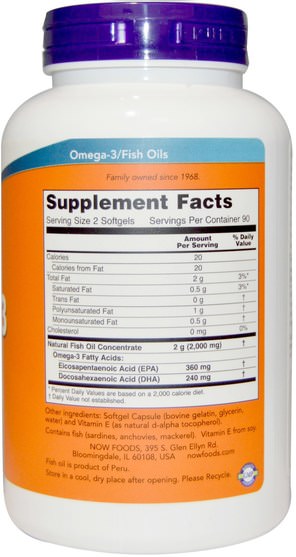 補充劑，efa歐米茄3 6 9（epa dha），魚油，魚油軟膠囊，歐米茄369粒/標籤 - Now Foods, Omega-3 Cholesterol-Free, 180 Softgels