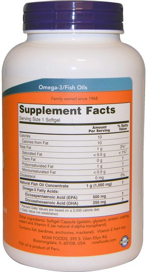 補充劑，efa歐米茄3 6 9（epa dha），魚油，魚油軟膠囊，歐米茄369粒/標籤 - Now Foods, Ultra Omega-3, 500 EPA/250 DHA, 180 Softgels