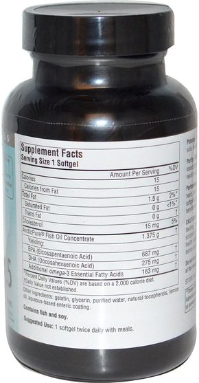 補充劑，efa omega 3 6 9（epa dha），魚油，魚油軟膠囊 - Source Naturals, Arctic Pure, Omega-3 1125 Enteric Coated Fish Oil, 1.125 mg, 60 Softgels