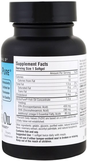 補充劑，efa omega 3 6 9（epa dha），魚油 - Source Naturals, ArcticPure, Omega-3 Fish Oil, Lemon, 800 mg, 30 Softgels