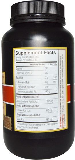 補充劑，efa omega 3 6 9（epa dha），亞麻油軟膠囊，barleans亞麻油 - Barleans, Fresh Flax Oil, 250 Softgels