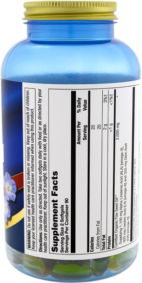 補充劑，efa omega 3 6 9（epa dha），亞麻油，亞麻油軟膠囊 - Health From The Sun, Flax Seed Oil, 1000 mg, 180 Softgels