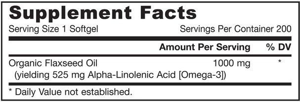補充劑，efa omega 3 6 9（epa dha），亞麻油軟膠囊 - Jarrow Formulas, Organic Flaxseed Oil, 1000 mg, 200 Softgels
