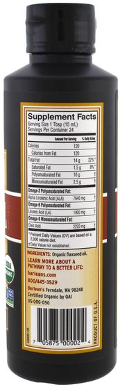 補充劑，efa omega 3 6 9（epa dha），亞麻油液體，barleans亞麻油 - Barleans, Organic Fresh, Flax Oil, 12 fl oz (355 ml)