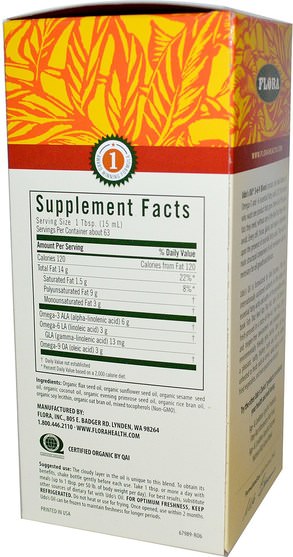 補充劑，efa omega 3 6 9（epa dha），亞麻油液，植物油和油 - Flora, Udos Choice, Udos Oil 369 Blend, 32 fl oz (946 ml)
