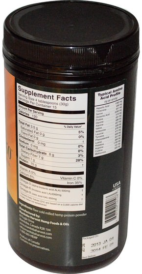 補充劑，efa omega 3 6 9（epa dha），大麻製品，大麻蛋白粉 - Manitoba Harvest, Hemp Pro 50, 16 oz (454 g)