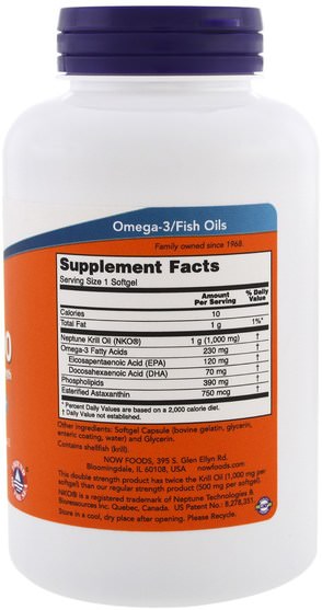 補充劑，efa omega 3 6 9（epa dha），磷蝦油，磷蝦油海王星 - Now Foods, Neptune Krill 1000, 1000 mg, 120 Softgels