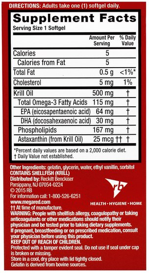 補充劑，efa omega 3 6 9（epa dha），磷蝦油 - Schiff, MegaRed, Omega-3 Krill Oil, Extra Strength, 500 mg, 45 Softgels