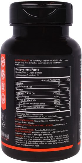 補充劑，efa omega 3 6 9（epa dha），磷蝦油 - Sports Research, Antarctic Krill Oil, 1000 mg, 60 Softgels