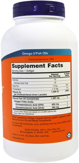 補充劑，efa歐米茄3 6 9（epa dha），歐米茄369粒/標籤 - Now Foods, Ultra Omega 3-D, 600 EPA/300 DHA, 180 Softgels