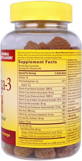 補充劑，efa歐米茄3 6 9（epa dha），omega 369 gummies，維生素，多種維生素，多種維生素gummies - Nature Made, Adult Gummies, Multi + Omega-3, 90 Gummies