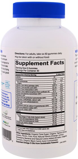 補充劑，efa歐米茄3 6 9（epa dha），omega 369 gummies，維生素，多種維生素，多種維生素gummies - SmartyPants, Adult Complete, 180 Gummies