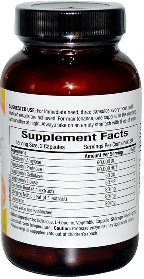 補充劑，酶，過敏，過敏 - Pure Essence, AllerFree, Enzymes for Allergies, 60 Veggie Caps