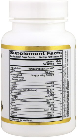 補充劑，酶，cgn酶 - California Gold Nutrition, CGN, Digestive Enzymes, 90 Veggie Capsules
