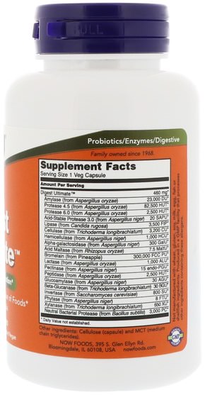 補充劑，酶，消化，胃 - Now Foods, Digest Ultimate, 120 Veg Capsules