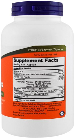 補充劑，酶，消化酶 - Now Foods, Super Enzymes, 180 Capsules