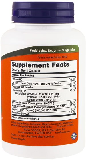 補充劑，酶，消化酶 - Now Foods, Super Enzymes, 90 Capsules
