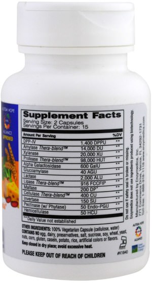 補充劑，酶 - Enzymedica, Digest Spectrum, 30 Capsules